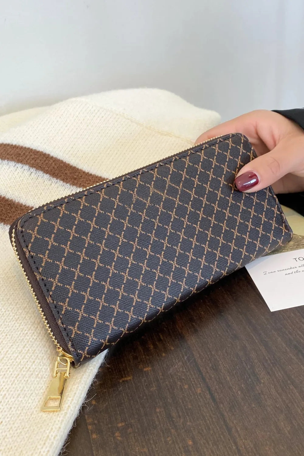 PU Leather Plaid Wallet Carauana Store