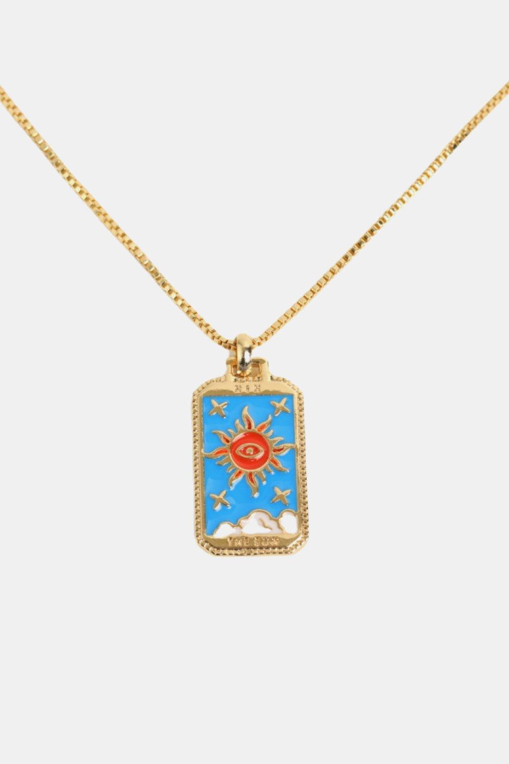 Tarot Card Pendant Copper Necklace