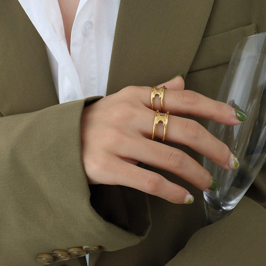 Titanium Steel Double-Layered Ring Carauana Store