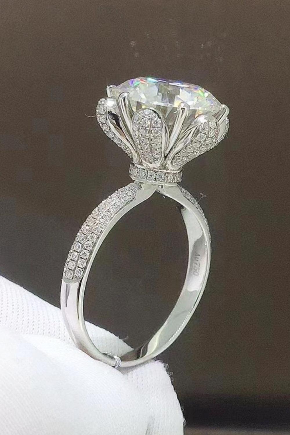 5 Carat Moissanite Side Stone Ring