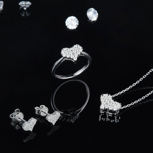 Moissanite 925 Sterling Silver Heart Ring Carauana Store