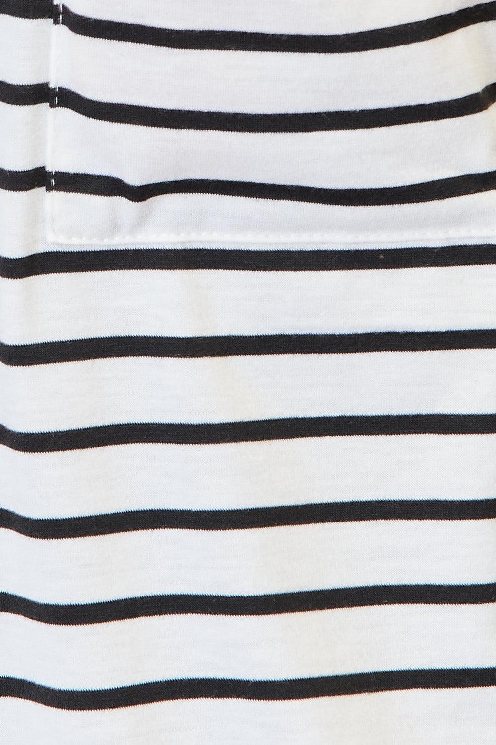 Double Take Striped Open Front Longline Cardigan