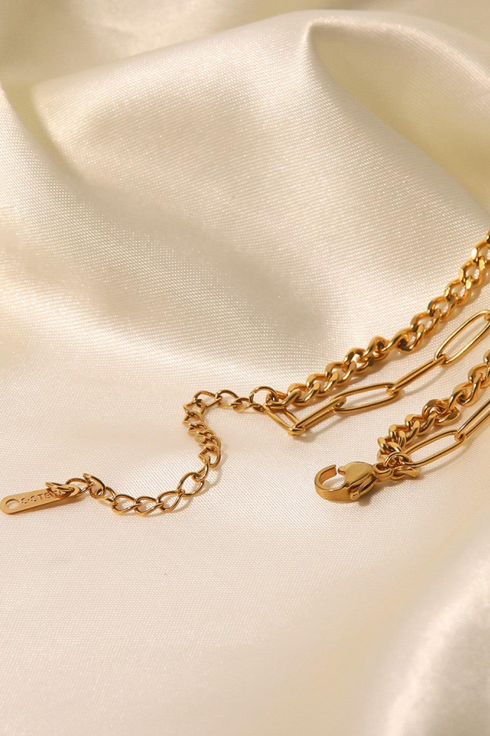 18K Gold Plated Layered Chain Necklace