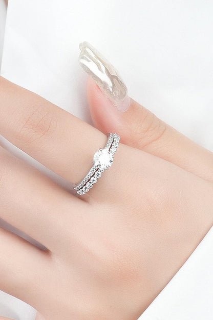 Moissanite 2-Piece 925 Sterling Silver Ring