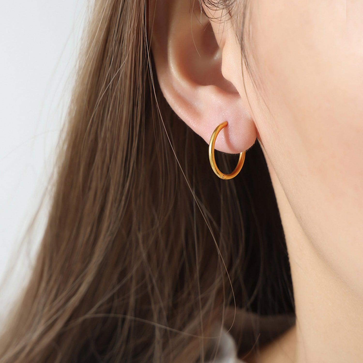 18K Gold-Plated Huggie Earrings CaRaUaNa Fashion