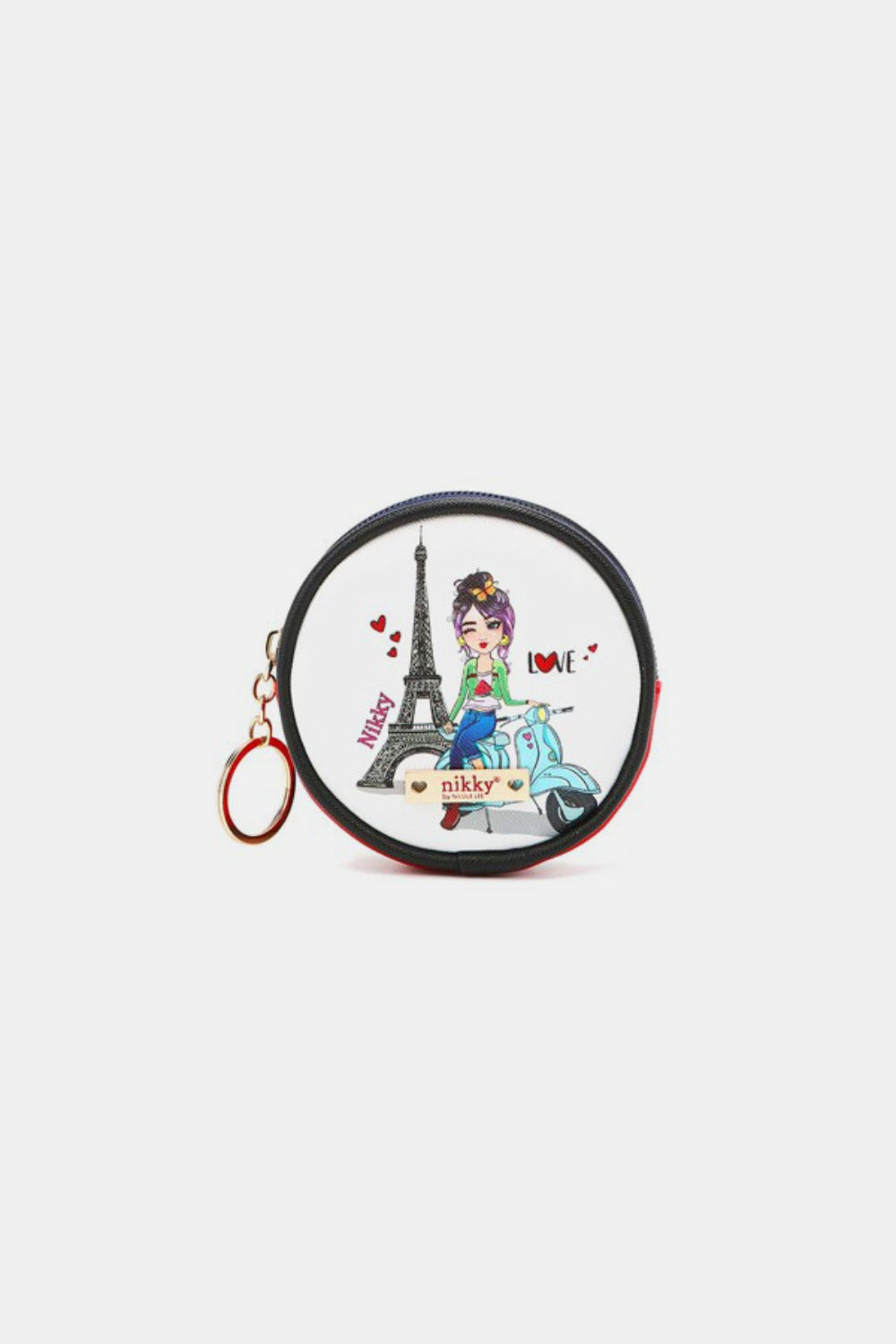 Nicole Lee USA Keychain Round Coin Purse 