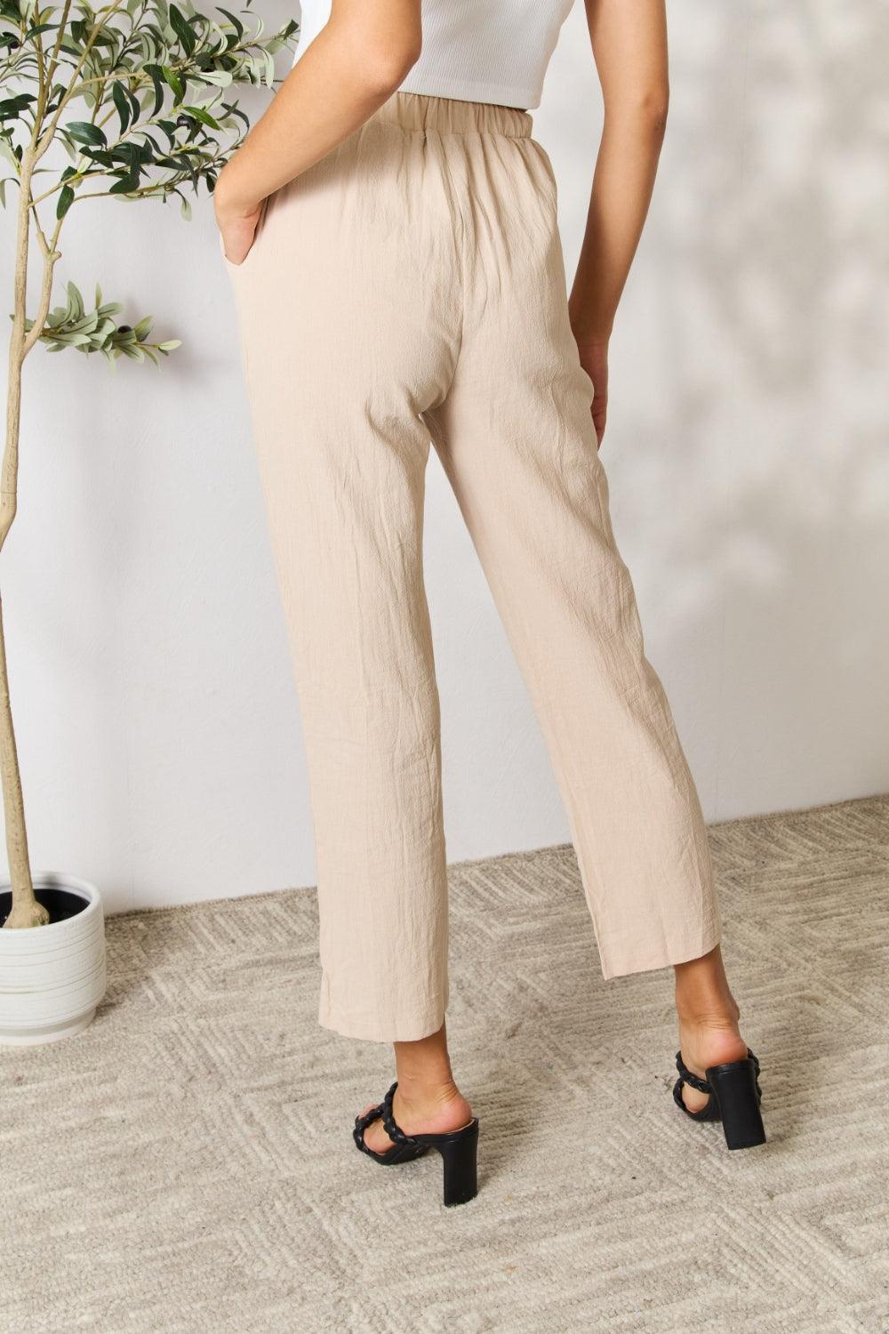 Double Take Pull-On Pants with Pockets