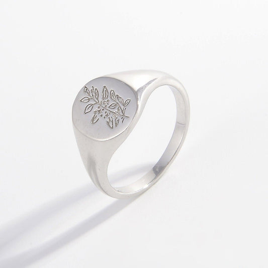 925 Sterling Silver Signet Ring Carauana Store