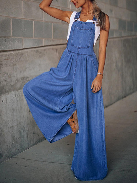 Wide Leg Denim Overalls Carauana Store