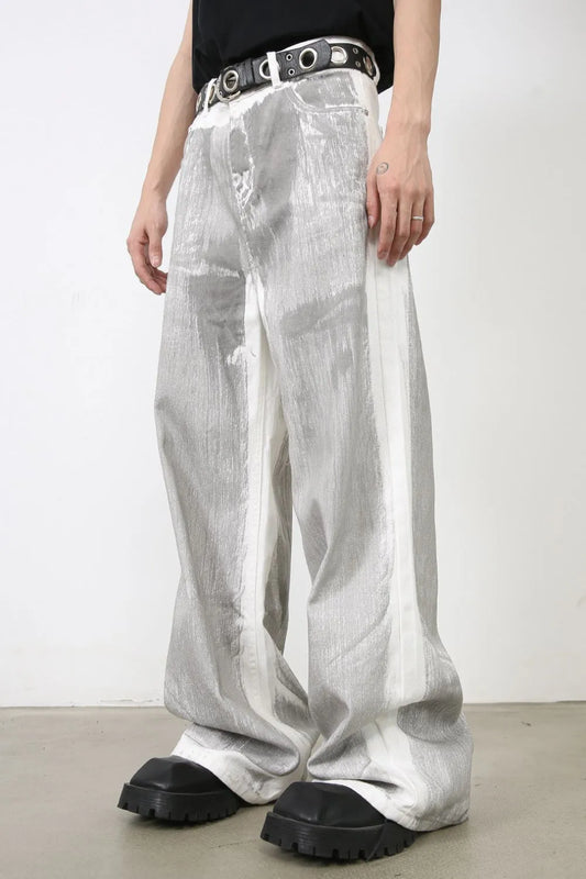 Men's Contrast Wide Leg Jeans Carauana Store