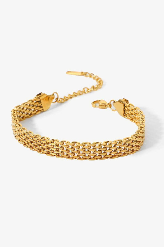 18K Gold-Plated Wide Chain Bracelet Carauana Store