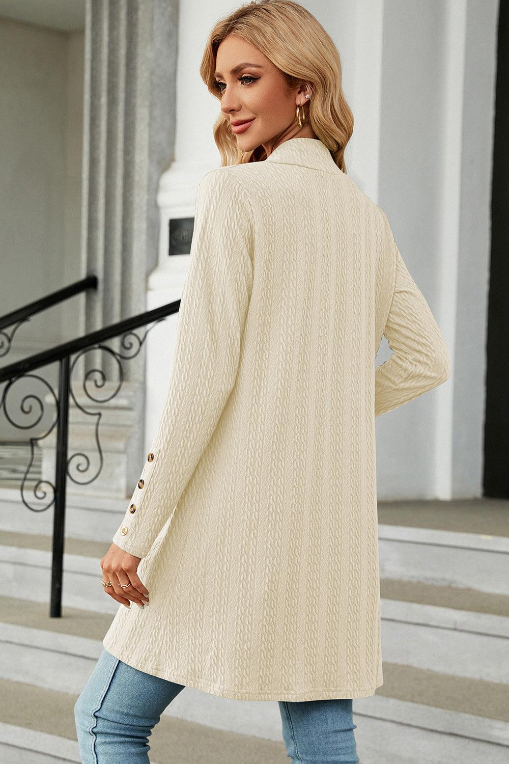 Open Front Long Sleeve Cardigan