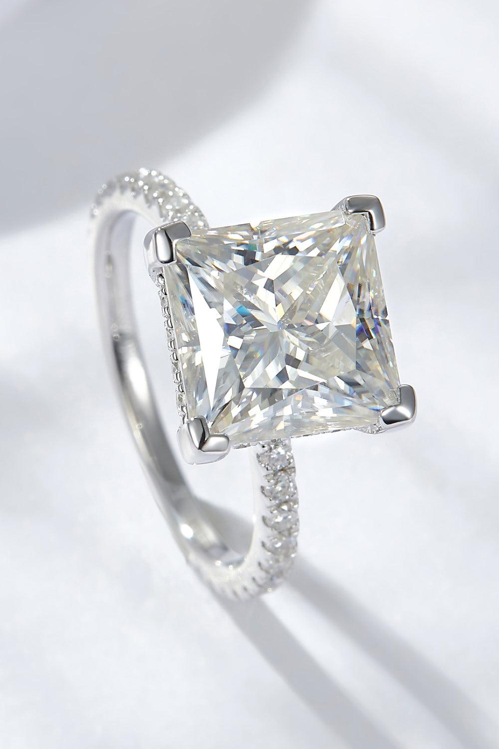 5.52 Carat Moissanite Side Stone Ring