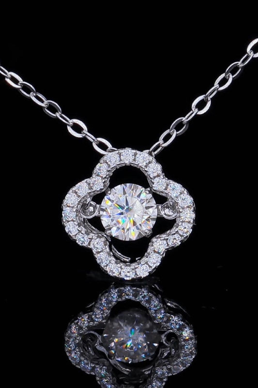 925 Sterling Silver Moissanite Flower Pendant Necklace Carauana Store