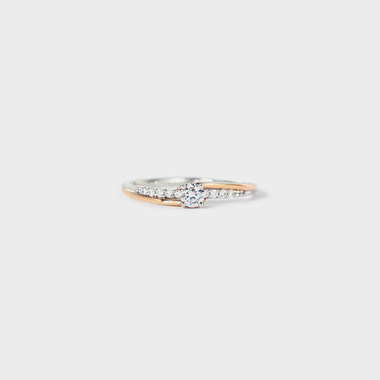 Inlaid Zircon Bicolor Rose Gold-Plated Ring Carauana Store