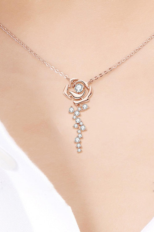 925 Sterling Silver 18K Rose Gold-Plated Pendant Necklace Carauana Store