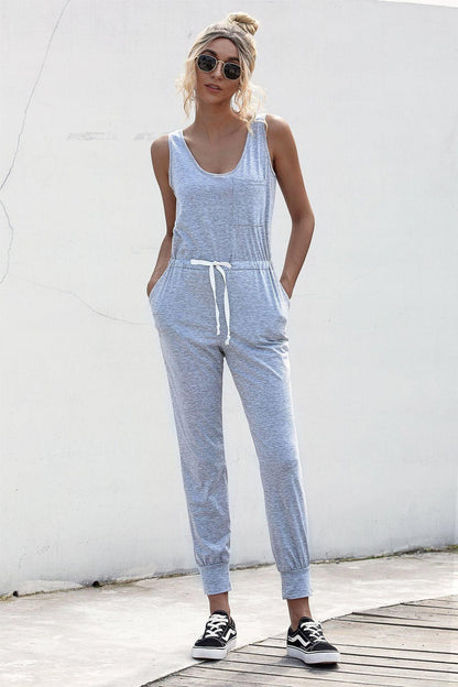 Knot Sleeveless Waist Jumpsuit