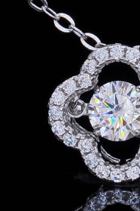 925 Sterling Silver Moissanite Flower Pendant Necklace Carauana Store
