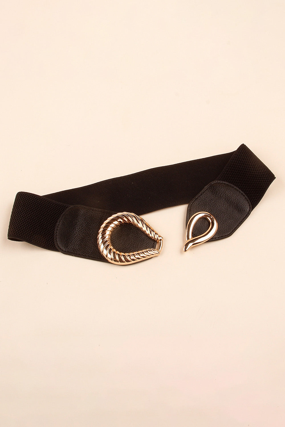 Ribbed Alloy Buckle Elastic Belt Carauana Store