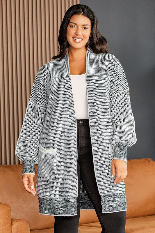 Plus Size Open Front Longline Cardigan Carauana Store