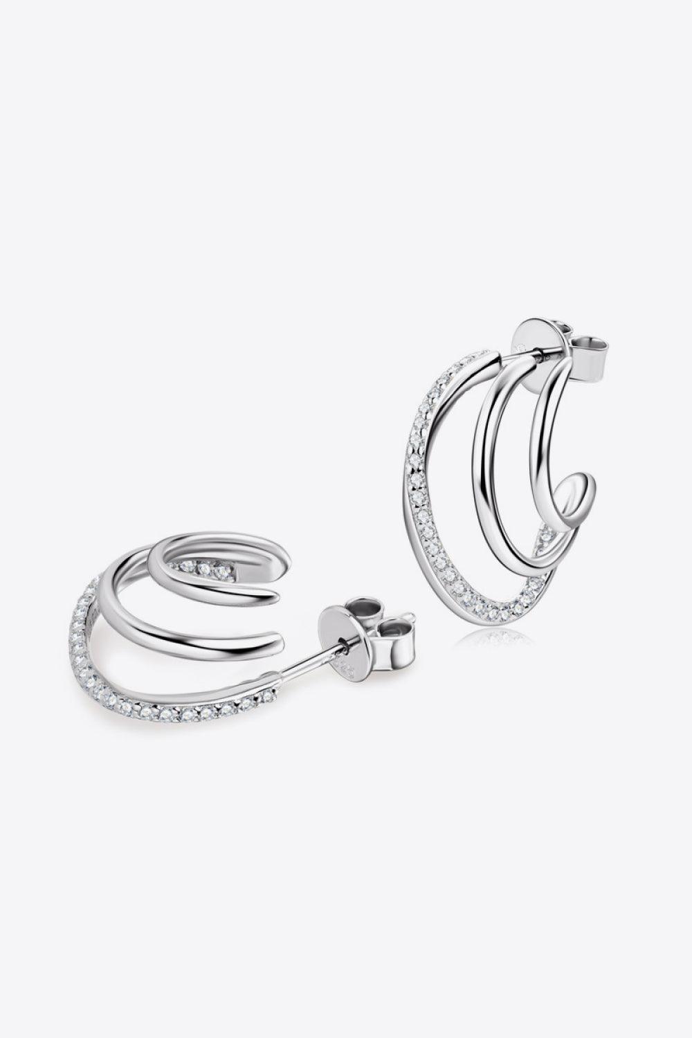 Moissanite 925 Sterling Silver Earrings CaRaUaNa Fashion