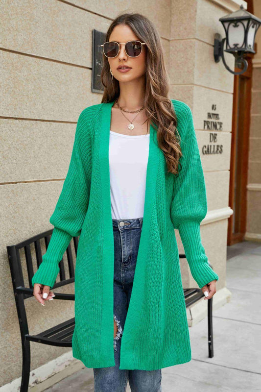 Open Front Lantern Sleeve Cardigan Carauana Store