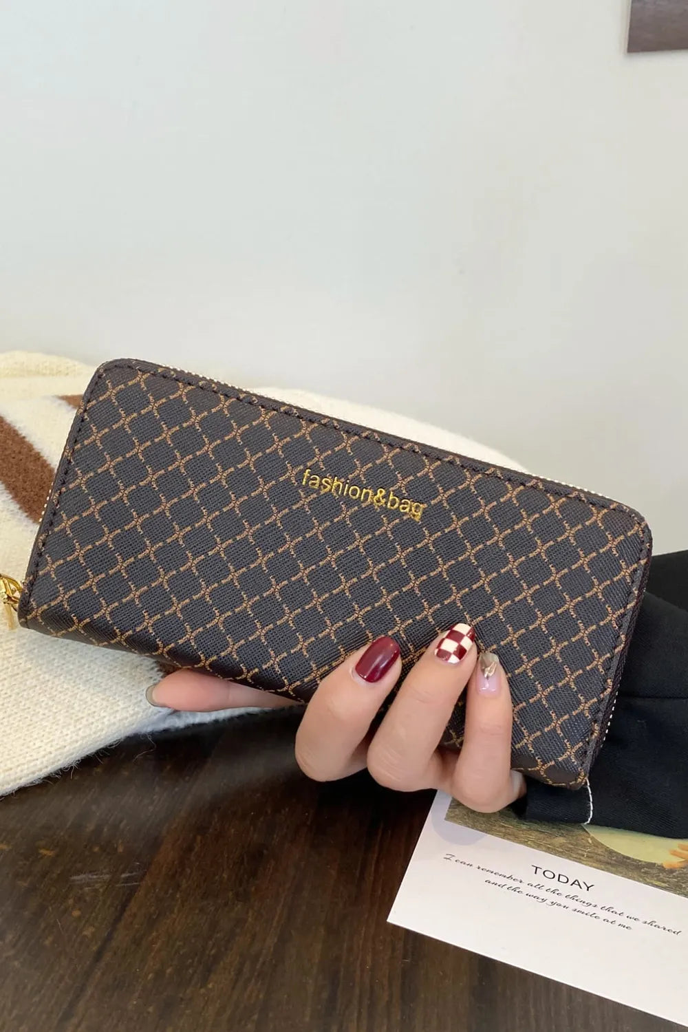 PU Leather Plaid Wallet Carauana Store