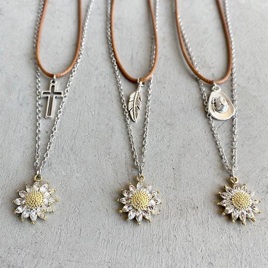 Sunflower Pendant Necklace Set Carauana Store