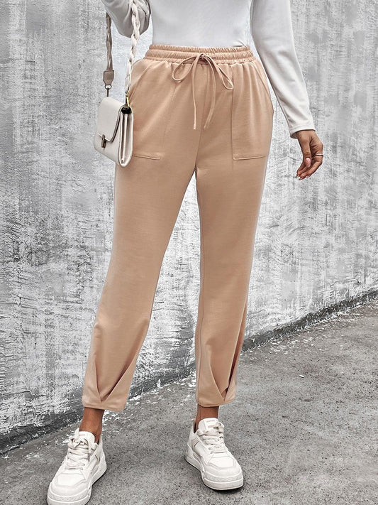 Drawstring Straight Pants with Pockets Carauana Store