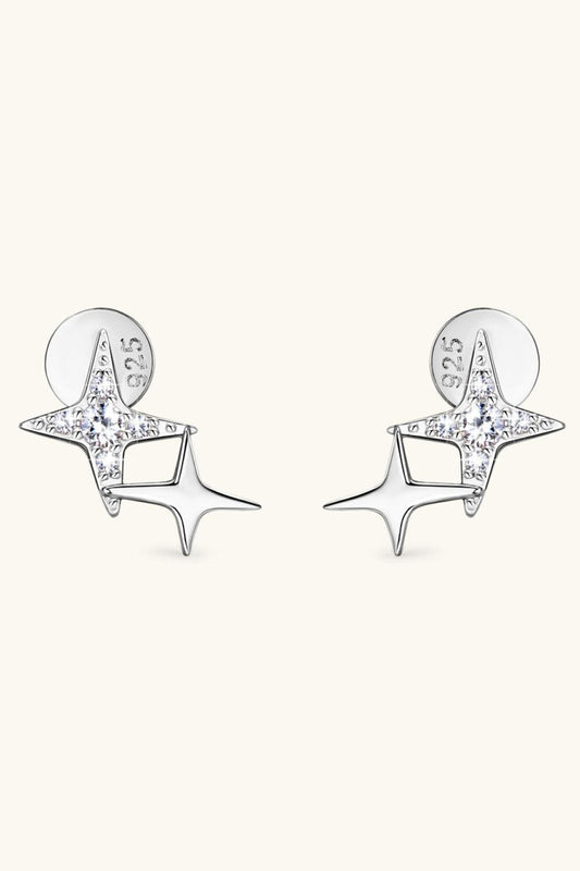 Moissanite 925 Sterling Silver Star Shape Earrings