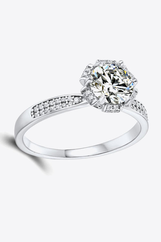 925 Sterling Silver 1 Carat Moissanite Ring Carauana Store