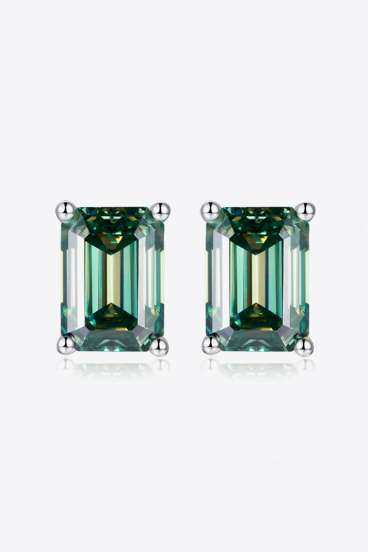 2 Carat Moissanite Stud Earrings in Green Carauana Store