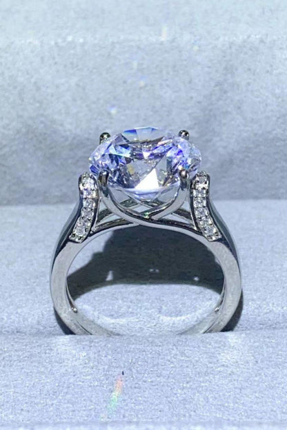 5 Carat Moissanite Platinum-Plated Ring