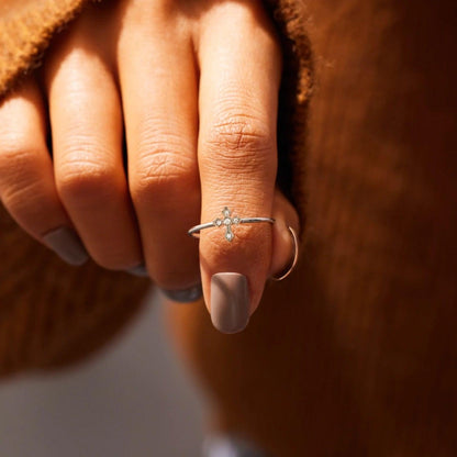 925 Sterling Silver Cross Ring