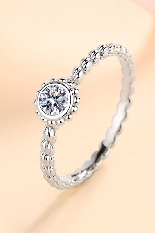 Moissanite Rhodium-Plated Ring Carauana Store