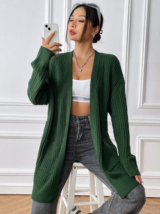Open Front Long Sleeve Cardigan Carauana Store