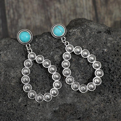 Artificial Turquoise Teardrop Earrings