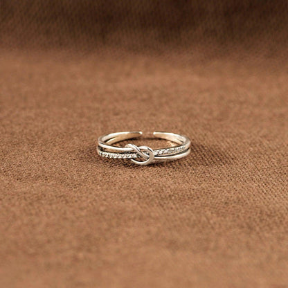 925 Sterling Silver Double-Layered Knot Ring