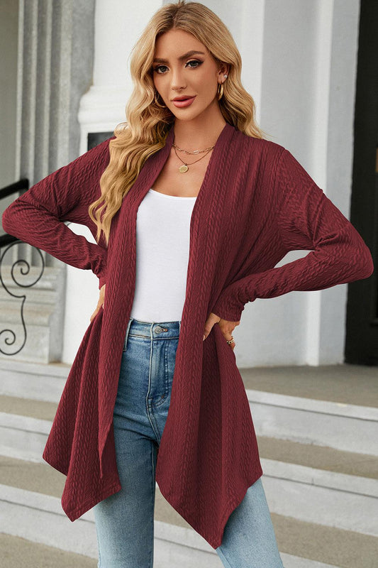 Open Front Long Sleeve Cardigan Carauana Store