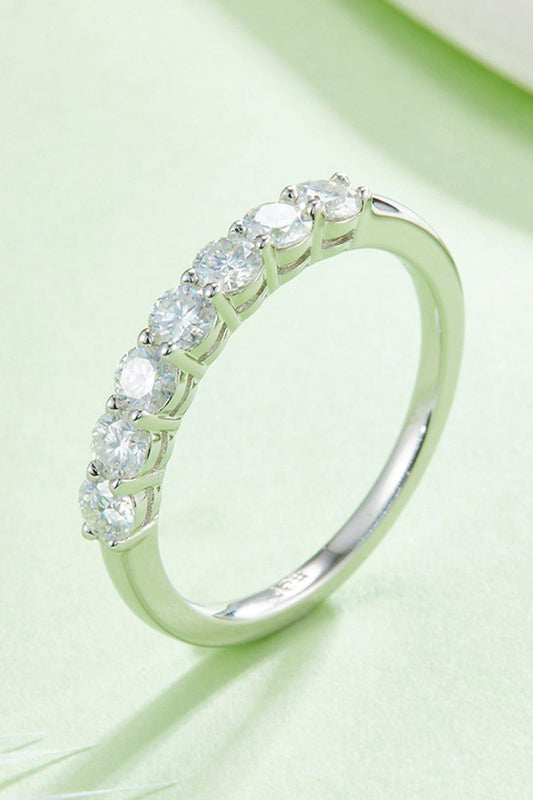 Moissanite Platinum-Plated Half-Eternity Ring Carauana Store