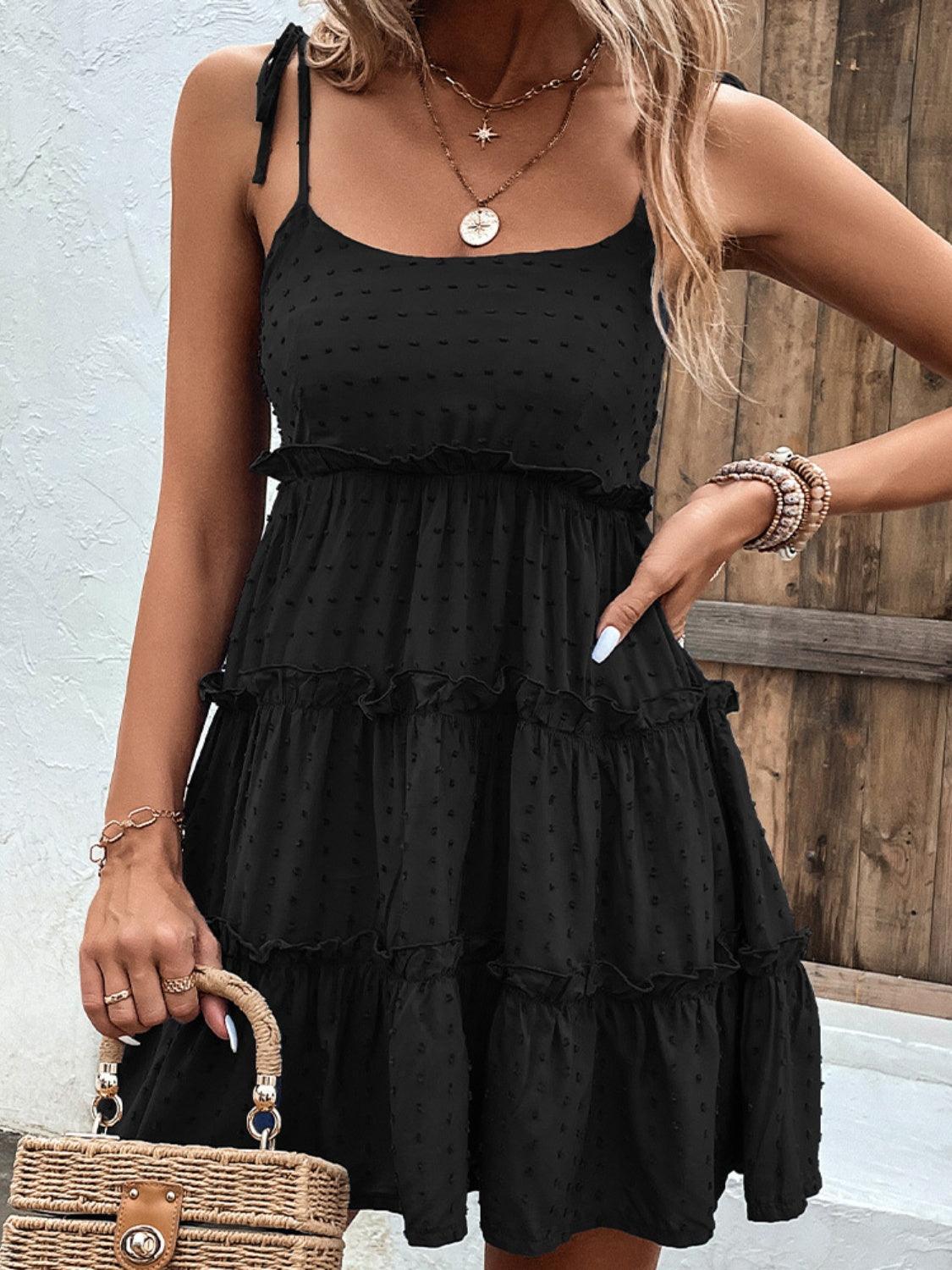 Frill Spaghetti Strap Tiered Dress