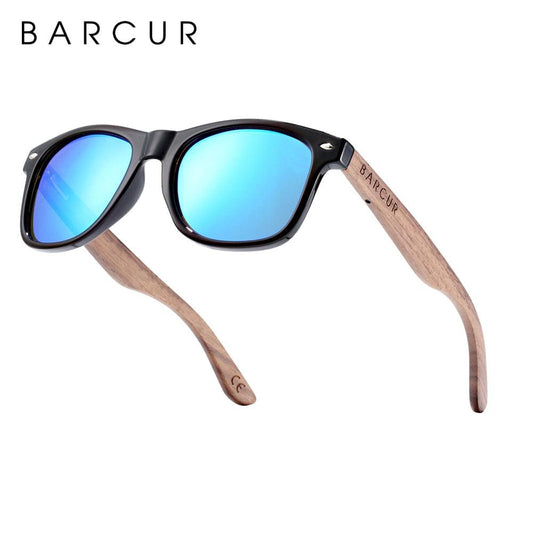 BARCUR Sunglasses Anti Blue Night Vision Mirror Free Wood Box Carauana Store