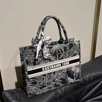 CaRaUaNa Embroidered Tote Bag – Large Capacity Bags👜 CaRaUaNa Fashion