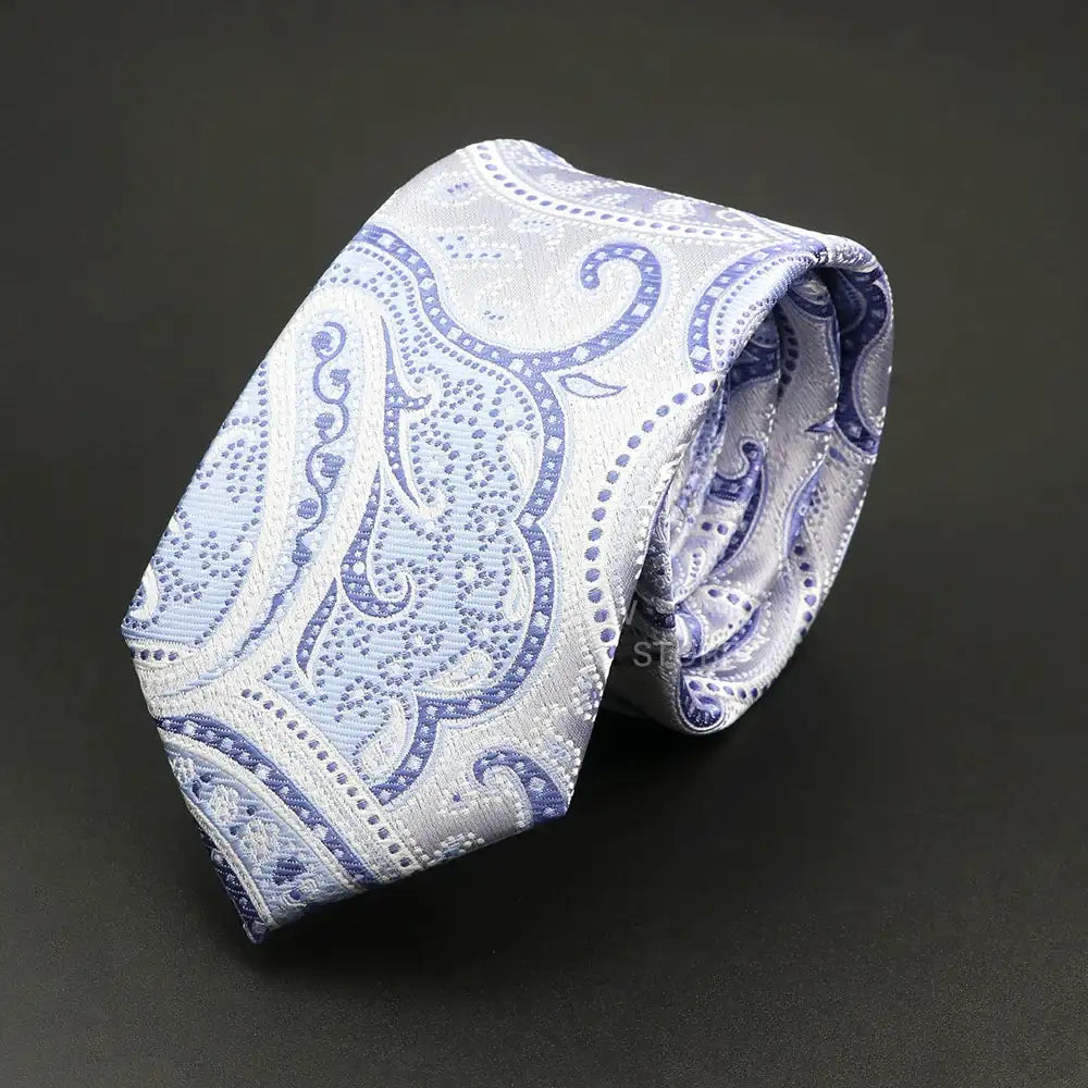 Grey Brown Green Paisley Wedding and Business Necktie for Men CaRaUaNa Fashion