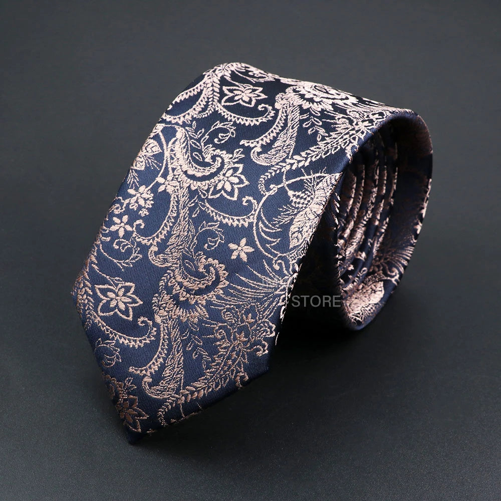 Grey Brown Green Paisley Wedding and Business Necktie for Men CaRaUaNa Fashion