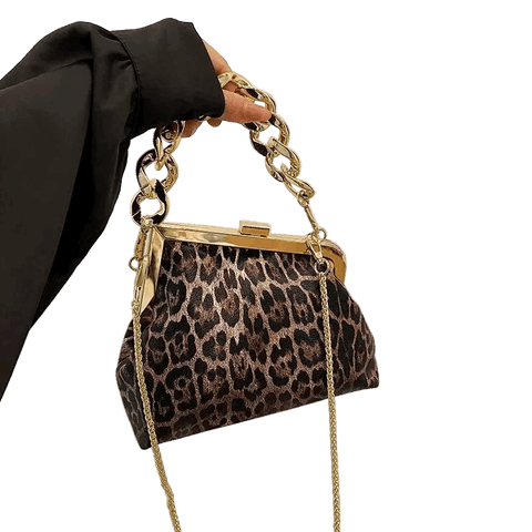 Carauana UNIU Leopard Clutch | Knitted Crossbody Luxury