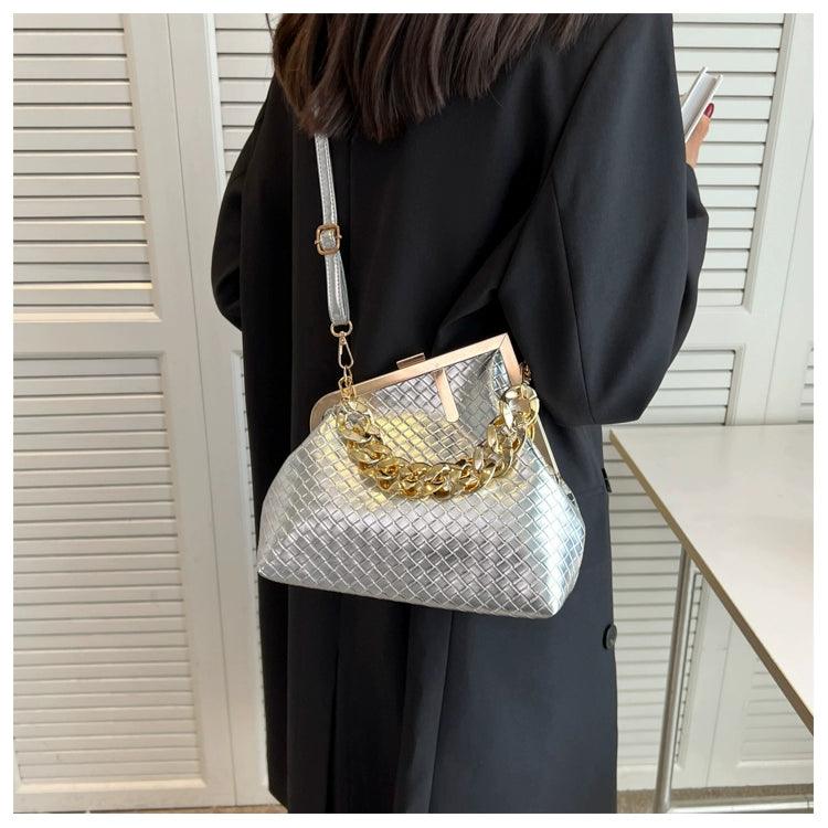 Carauana UNIU SILVER GOLD Knitted Crossbody Bag | Fashion Satchel | NEW 2024 Collection