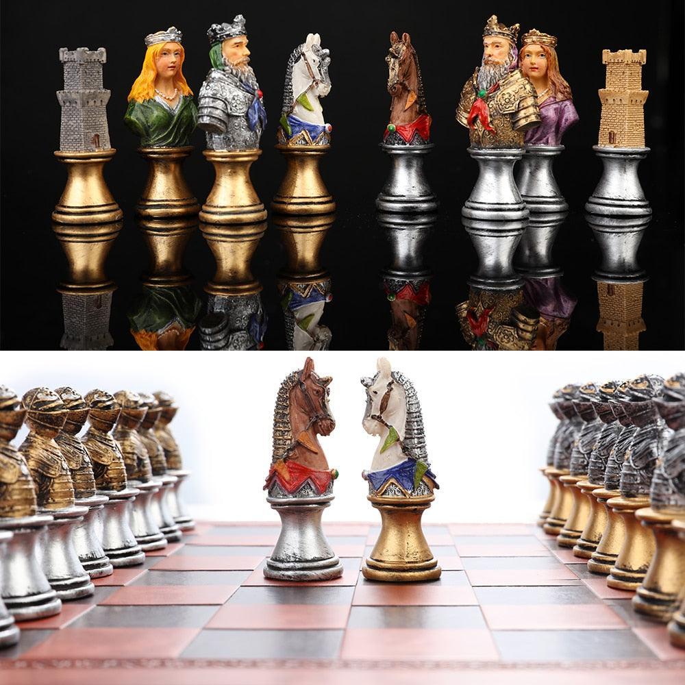 Chess Desktop Intelligence Game Movie Theme Toy Luxury Knight Hand-painted