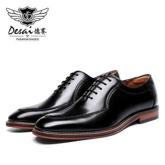 Desai Men Dress Shoes Oxfords Genuine Leather Italian Formal Shoes Carauana Store