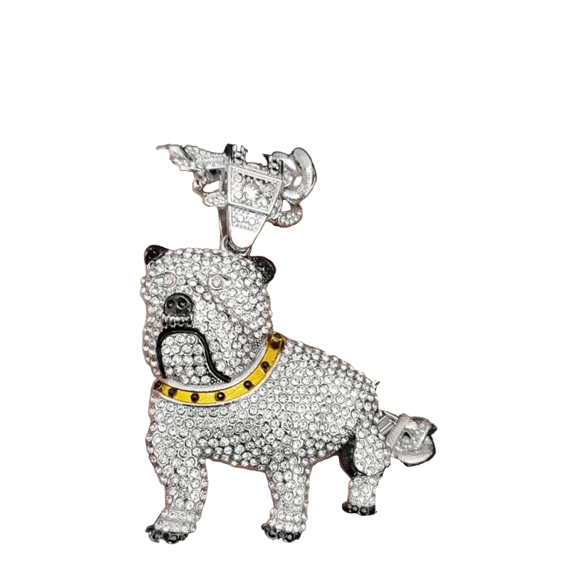 ZIDOM Dog Pendant Necklace – Rhinestone Cuban Chain CaRaUaNa Fashion